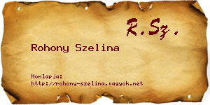 Rohony Szelina névjegykártya